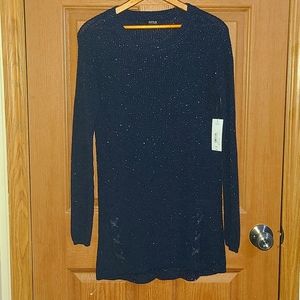 A.n.a Navy Blue Sweater With criss-cross details